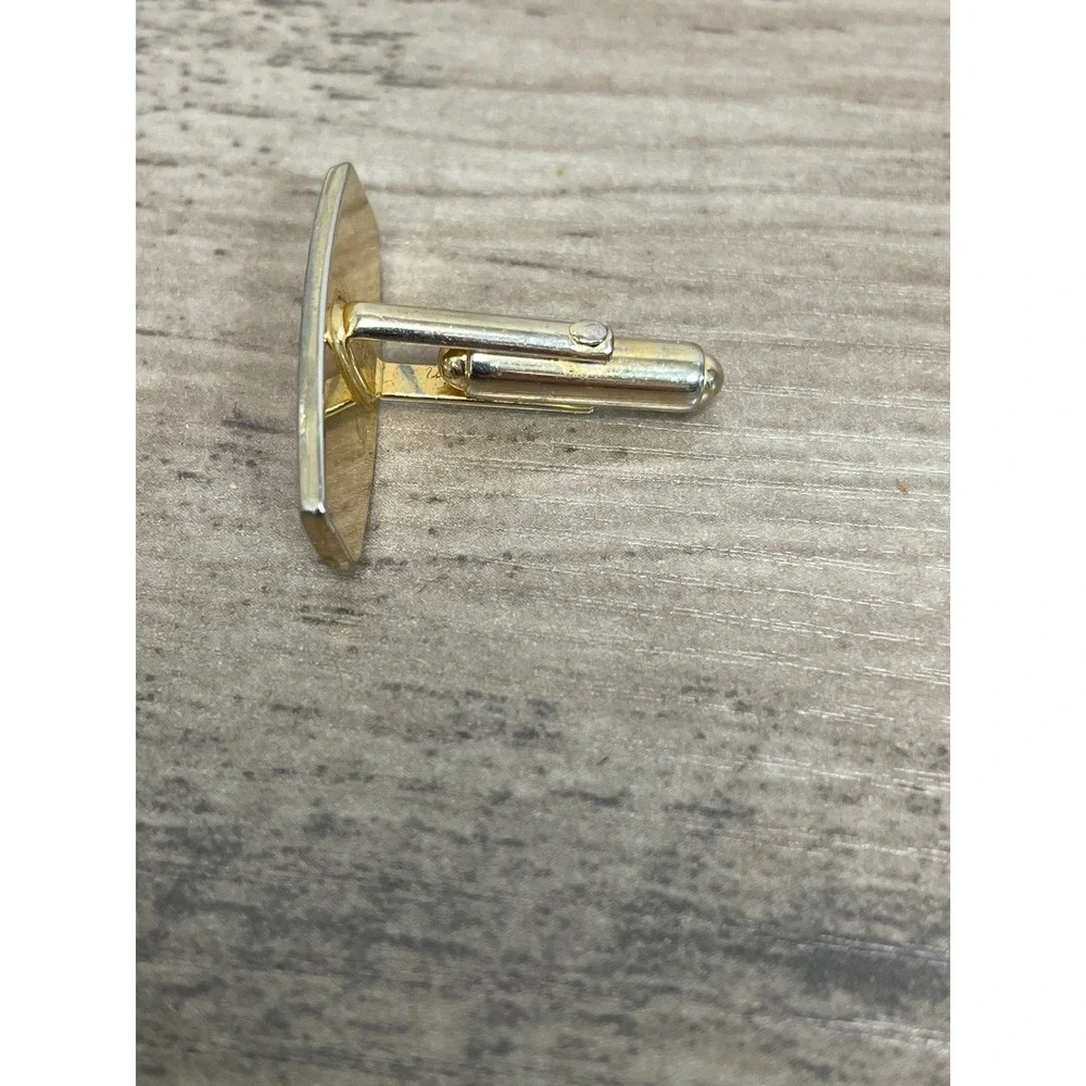 Anson Cufflinks Tie Clip Set Vintage‎ Gold Tone Rhinestone Sunburst Elegant